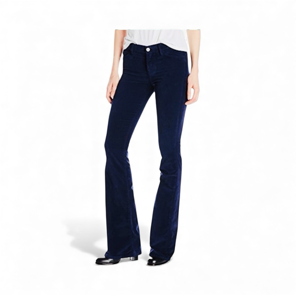 🦄RARE M.i.H. Jeans Marrakech Mid Rise Skinny Kick Flare Pants- Navy Blue Velvet